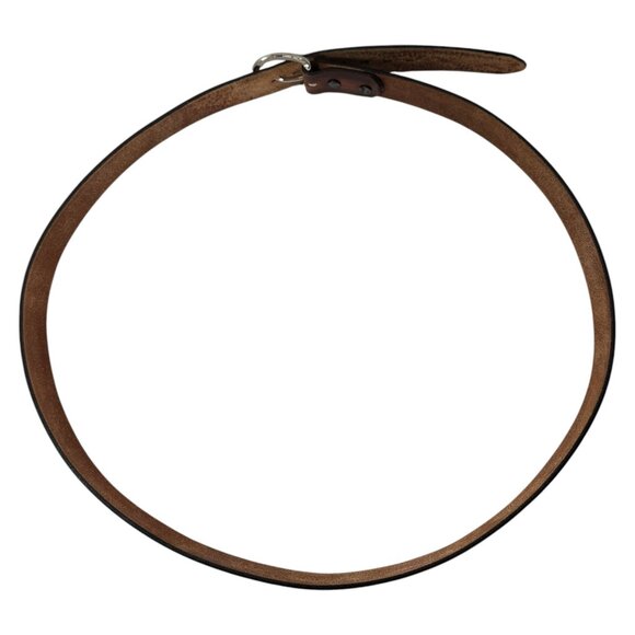 Vintage Hand Tooled Brown Leather Western Belt Men's Size 52 - Picture 5 of 5